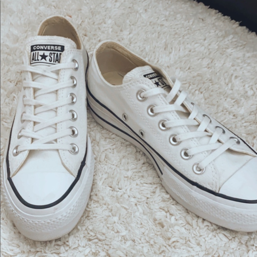 Converse All Star White Platform Sneakers